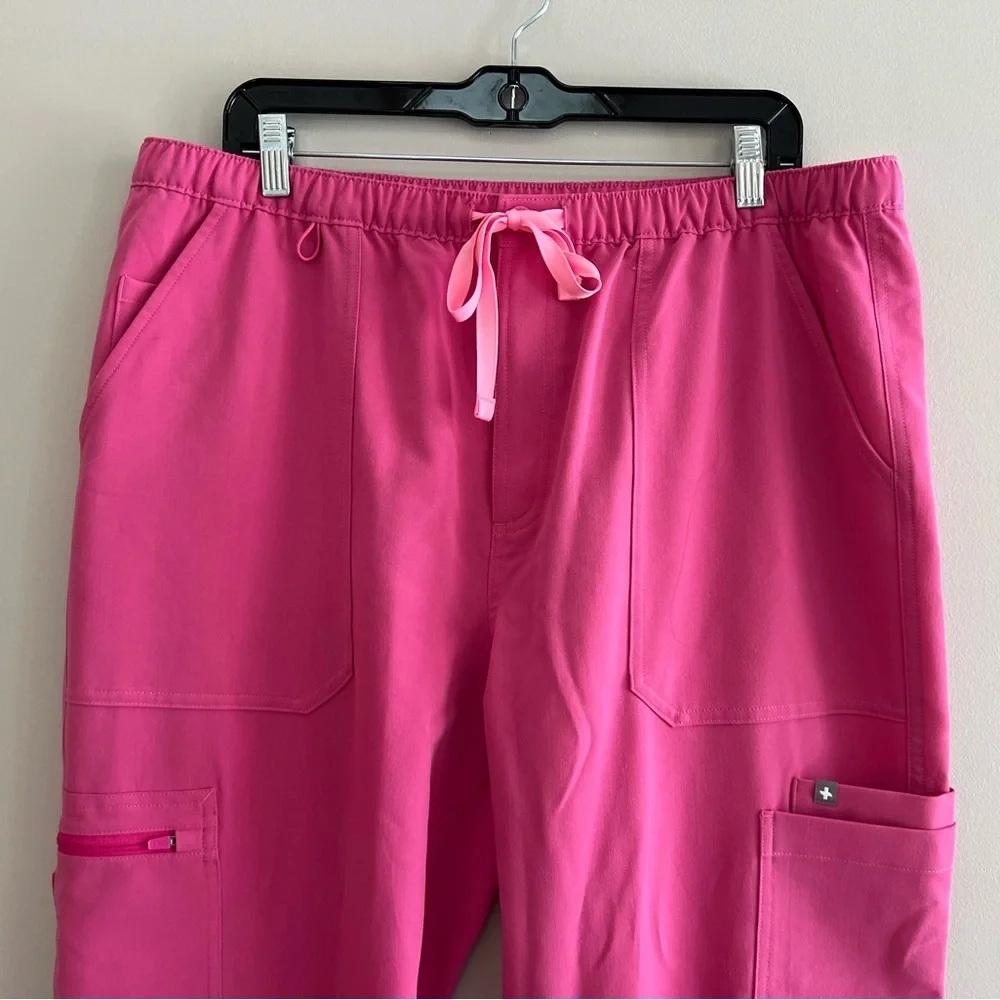 FIGS Men's Cairo Cargo Scrub Pants in Limited Edition F*ing Pink, size XL